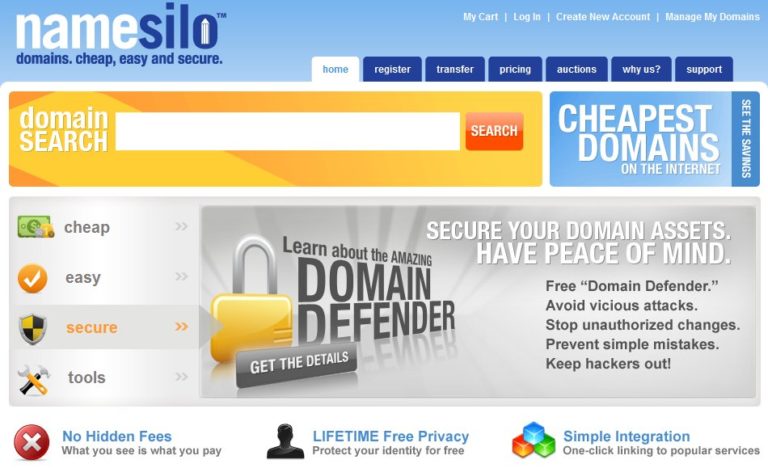 .COM/.NET/.ORG domain is only $4.99 at NameSilo, unlimited ...